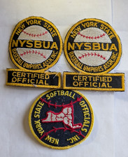 pair of NY baseball umpire association patches & softball patch
