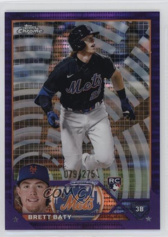 2023 Topps Chrome Purple Sonar Refractor 79/275 Brett Baty #204 Rookie RC 0jq0