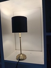 Bedside Lamp Navy Shade with Metallic Gold Base