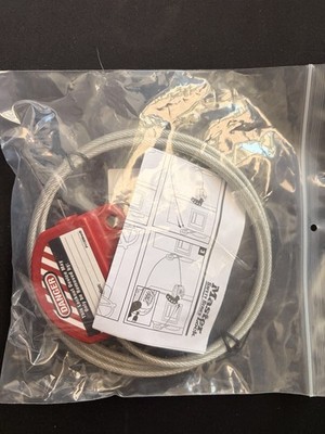 Master Lock S806/S806CBL3 4mm x 6 Feet (1.8m) Adjustable Lockout Hasp