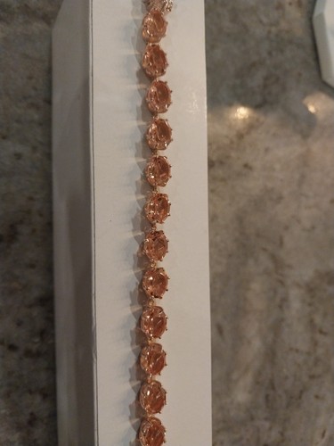 Morganique Quartz (Triplet) Link Bracelet/18KVermeil RGold/Sterling,Sz 7.25 OR8" - Picture 3 of 15