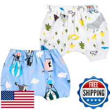 MooMoo Baby Bedwetting Shorts Diaper Pants for Summer - 2 Packs Absorbent Potty