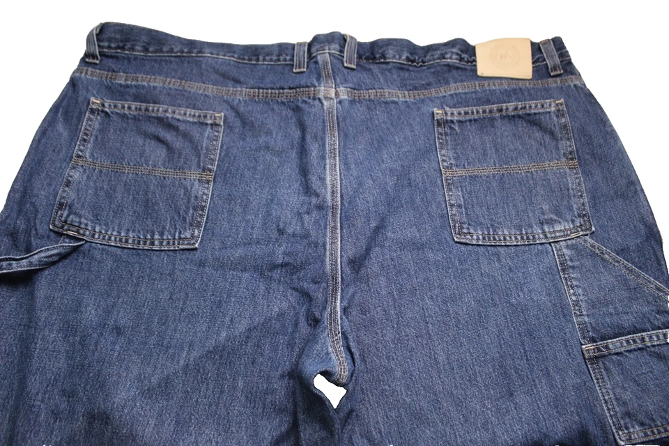 MEMBER'S MARK CARPENTER JEANS Mens 50x30 Blue Stonewash Baggy Wide Leg Vintage - Image 4 of 4