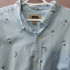 The Foundry Blue 100% Cotton Sailboats Shirt Size 2XLT