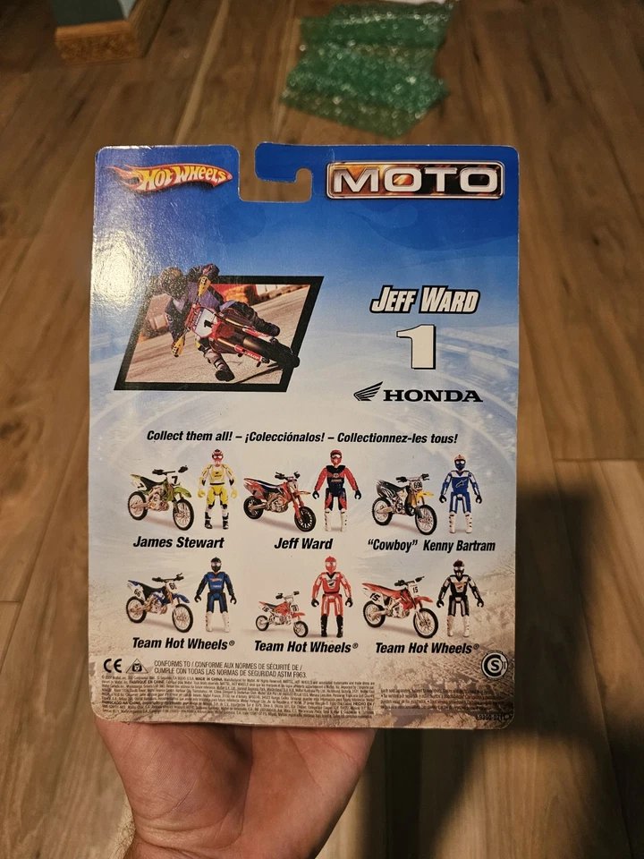 2007 Hot Wheels Moto Jeff Ward #1 Dirt Bike Toy Honda Supermoto Figure Rare New - Image 2 of 4