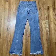 VINTAGE Levi's Women Jeans 27x31 Orange Tab 80s Bell Bottom Flared Distressed
