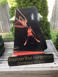 NBA  Shoe Ad  HOF Dominique Wilkins Brooks Shoes 1980s  26 x 24 Hanger 2 Sided