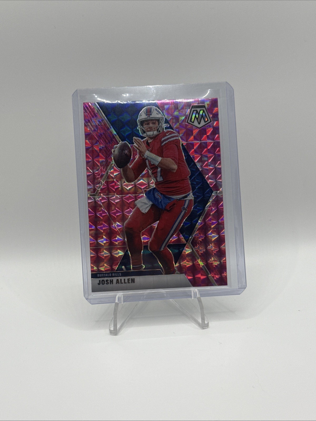 Josh Allen 2020 Panini Mosaic Camo Pink Prizm Parallel Buffalo Bills #26