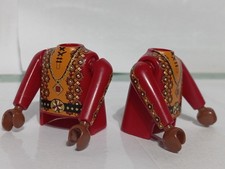 PLAYMOBIL X2 BODIES ARMS BLACK SARACEN ARAB WISE KING BEDOUIN EGYPTIAN