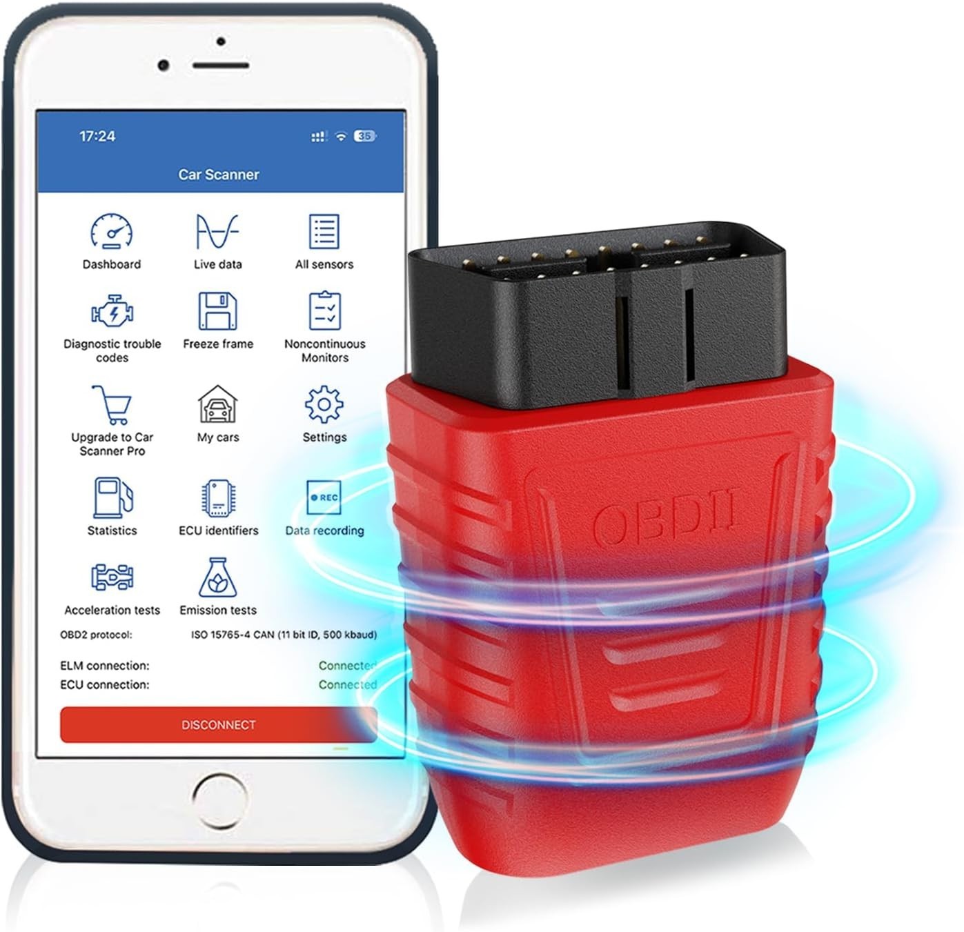 Scanner OBD2 Bluetooth 5.0 pour Scanner et Effacer les Codes Défauts