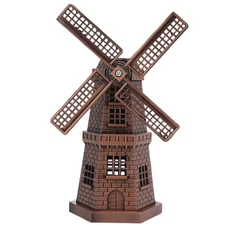 Yosoo Health Gear Windmill Ornament Retro Red Bronze Statues, Mini Windmill S...