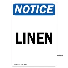 Linen OSHA ANSI Notice Sign Metal Plastic Decal