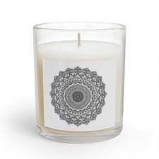 Intricate Mandala Glass Candle | 11oz Decorative Candle