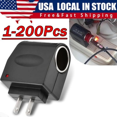 100-240V AC To 12V DC Car Cigarette Lighter Socket Power Adapter Converter Lot