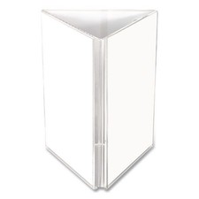 deflecto Tabletop Three-Sided Sign Holder, 5 x 7 Insert, Clear, 6/Pack