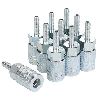 10 Piece Air Coupler Set 1/4 Inch Hose Barb M Type Fittings Compressor Tool