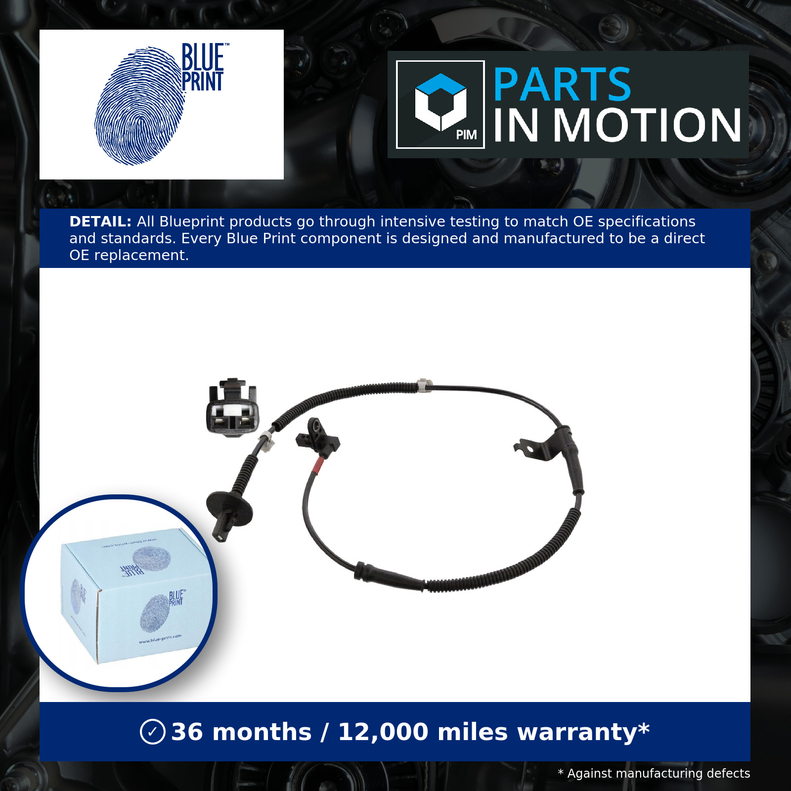 Santa Fe Front Right ABS Sensor Fits Hyundai 956712B100 Blue Print ADG071109 - Image 10