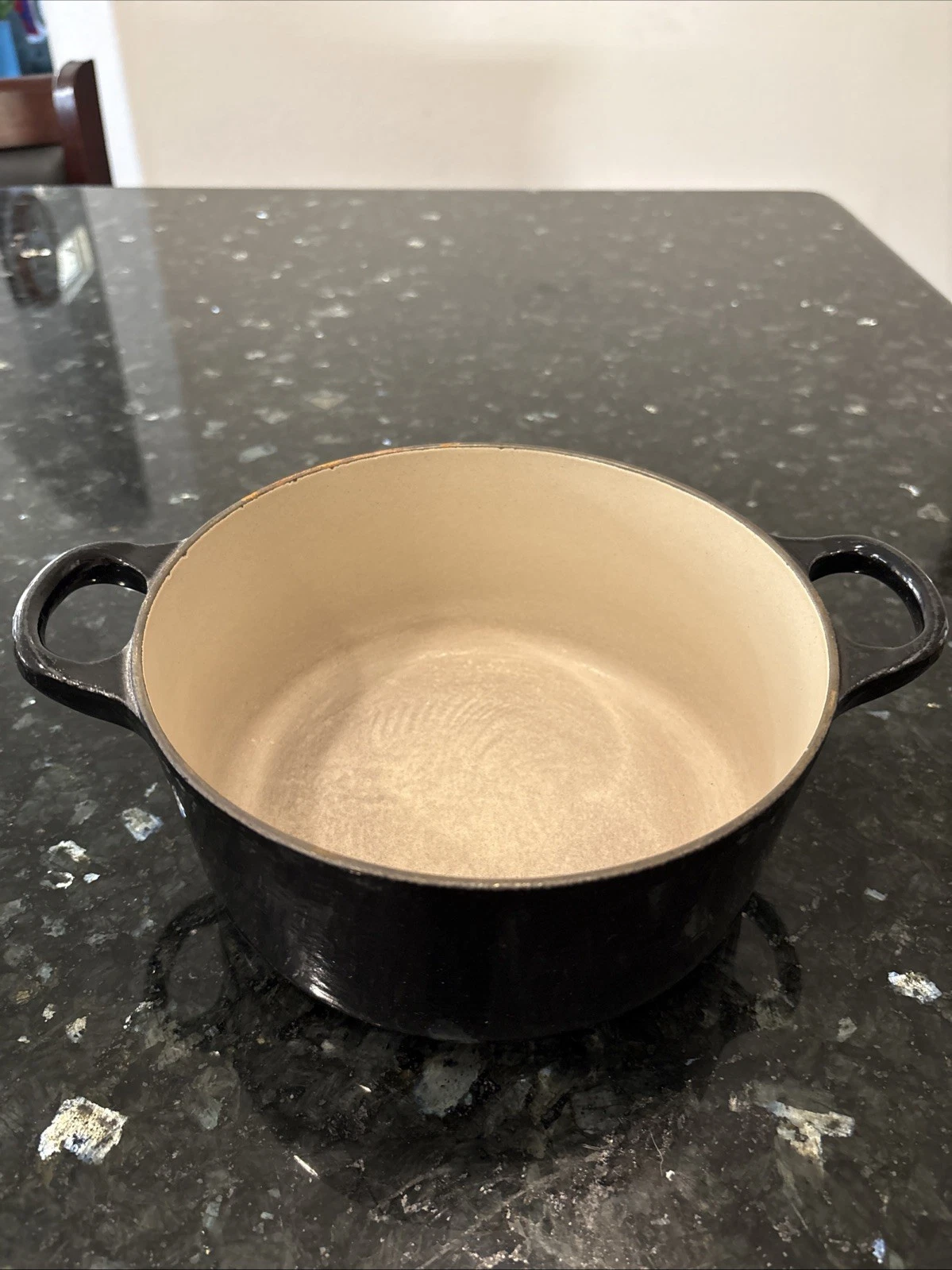 Vintage Le Creuset Dutch Oven B (2 Qt) Black Casserole Enameled Cast Iron Pot
