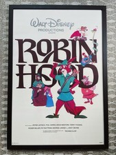 Vintage 1982 Disney Robin Hood Original Movie Poster 27x41 R820016 Custom Framed
