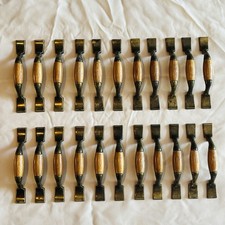 Lot Of 22 Brass Oak Wood Cabinet Drawer Pulls Handles 5.25" Gold Tone FAST SHIP