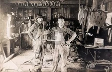 Village Shop Blacksmith Shop Tools RPPC Photo Postcard COPY