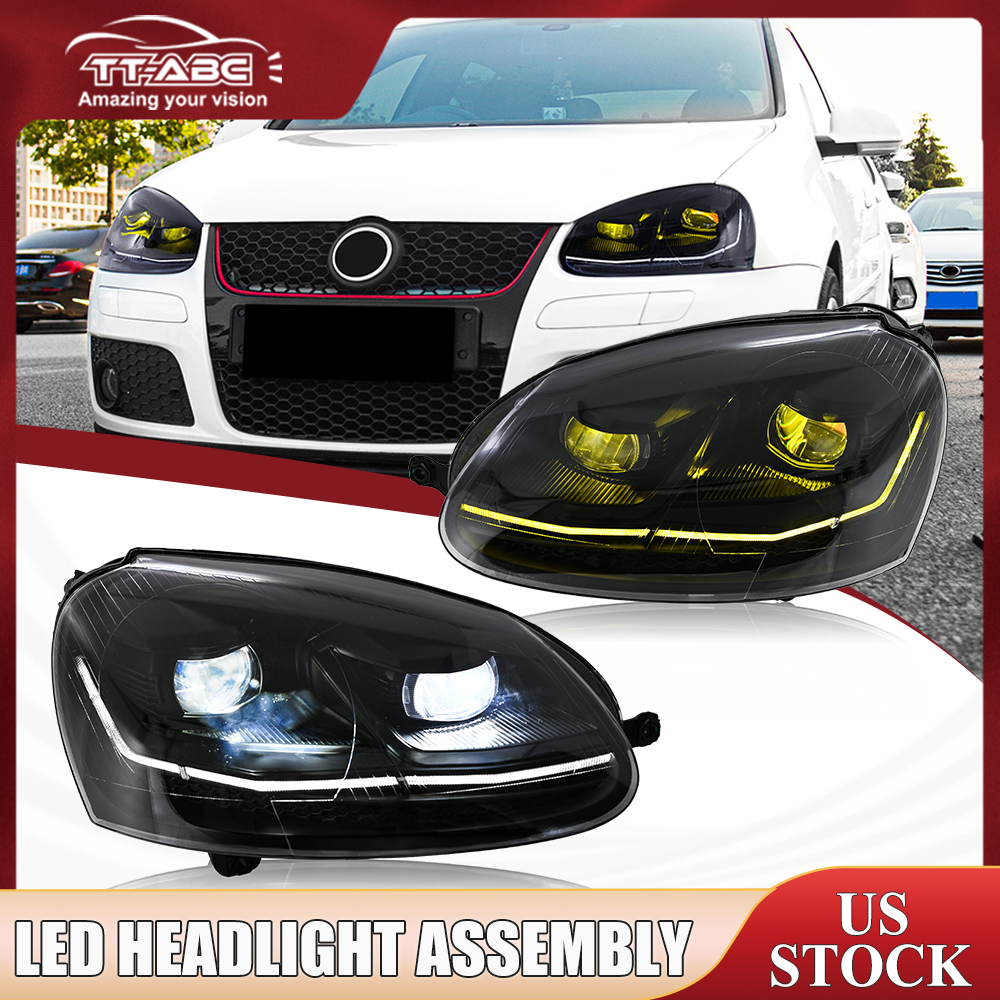Full LED Headlights for Golf 5 MK5 V Rabbit Jetta 2006-2009 Front