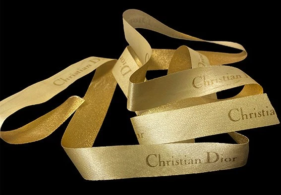 RUBAN CHRISTIAN DIOR DORÉ UNE FACE LONGUEUR 1,08CM OCCASION SOLDÉ - Photo 3/4