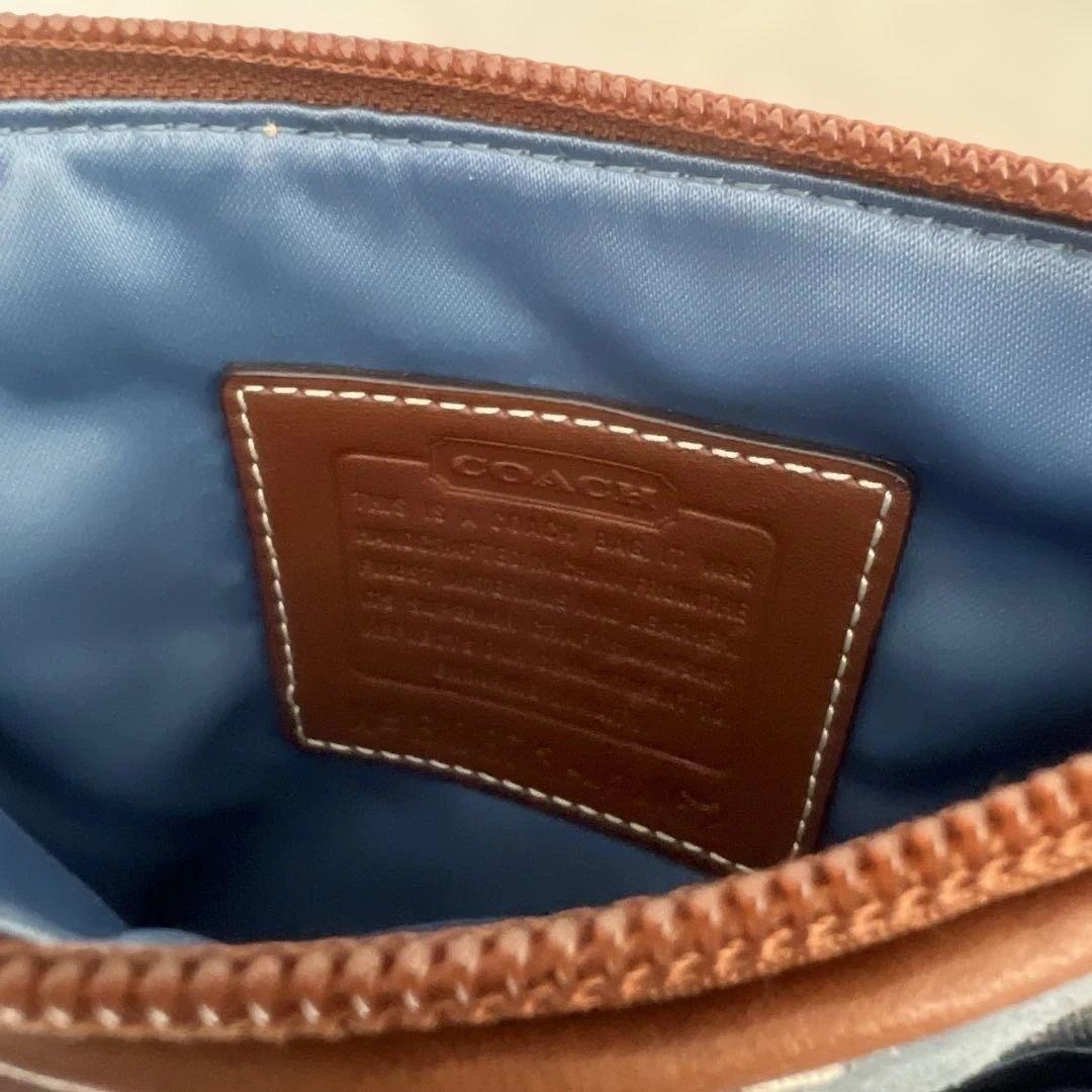 Condition Coach Shoulder Bag Patchwork Denim Canv… - image 9