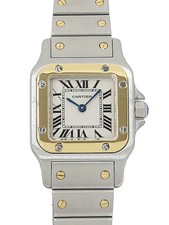 Cartier Santos Garbe SM W20012C4 H34xW23mm Ivory Dial Stainless Box Card #T118