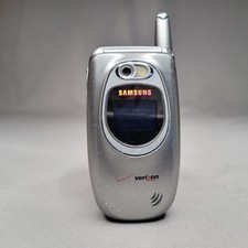 Vintage Samsung SCH-A670 Flip Cell Phone Verizon Silver Camera Antenna Untested