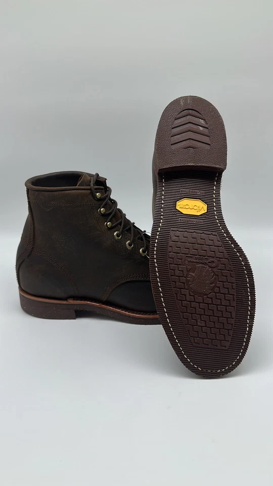 Chippewa LLBean Katahdin Iron Works Ingeniero Gorra Botas Cuero Hombre’s 11 D Marrón Foto 3 de 4