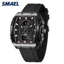 SMAEL Men Rectangle Watch Digital Quartz Watch Boys Military Sport Wristwatch