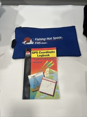GPS Coordinate Logbook Fishing Hot Spots FHS Maps B144-NEW w/zip pouch
