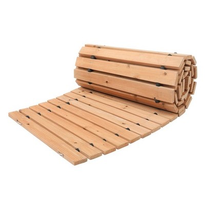 85x17in Roll-Out Cedar Walkway Non-Slip Curved Garden Path