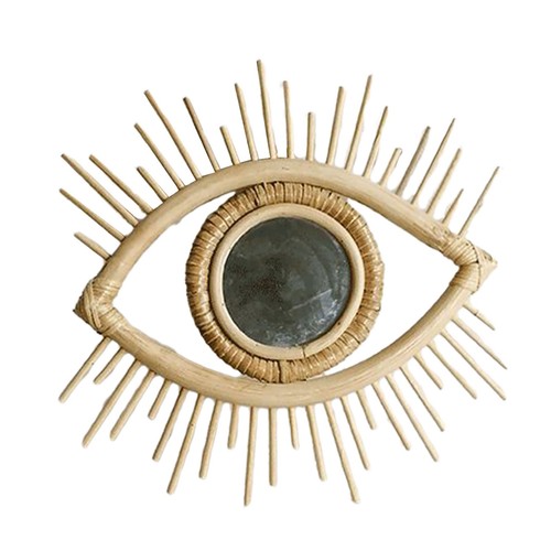 Nordic Woven Eye Hanging Mirror Eye Wall Rattan Mirror Decor Wall Mirror - Bild 14 von 23