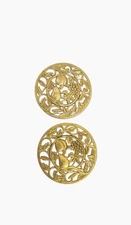 Potpourri Jar Bowl Metal Lid Gold 3.5" x 3.5” Fruit Decor Lot Of 2