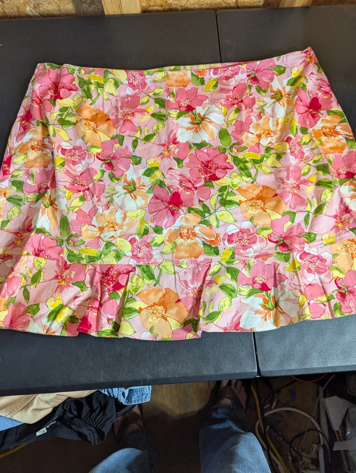 Carolina Blues Plus 24W Cotton Blend Floral Skirt
