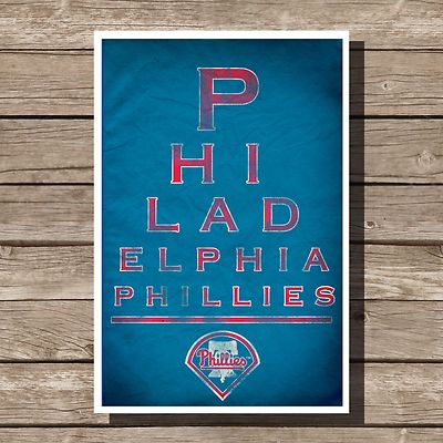 Philadelphia Phillies Poster Sports MLB Baseball Eyechart Art Print 8x10''