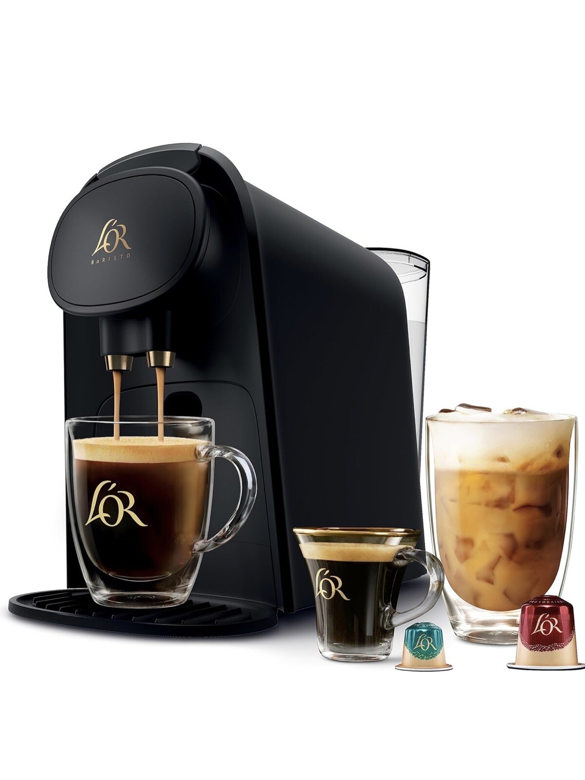 L'OR Barista System Coffee and Espresso Machine Combo by Philips, Black