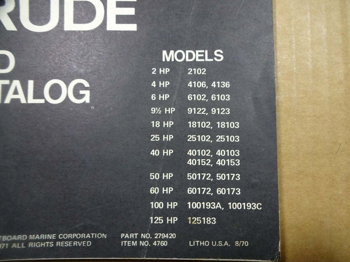 1971 Evinrude Complete outboard parts catalog book 4760 2 6