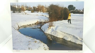 Vintage Postkarte Landschaft Szene im Winter Havering Atte Bower Essex 1980er