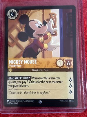 Disney Lorcana Floodborn Mickey Mouse Friendly Face 13/204 Super