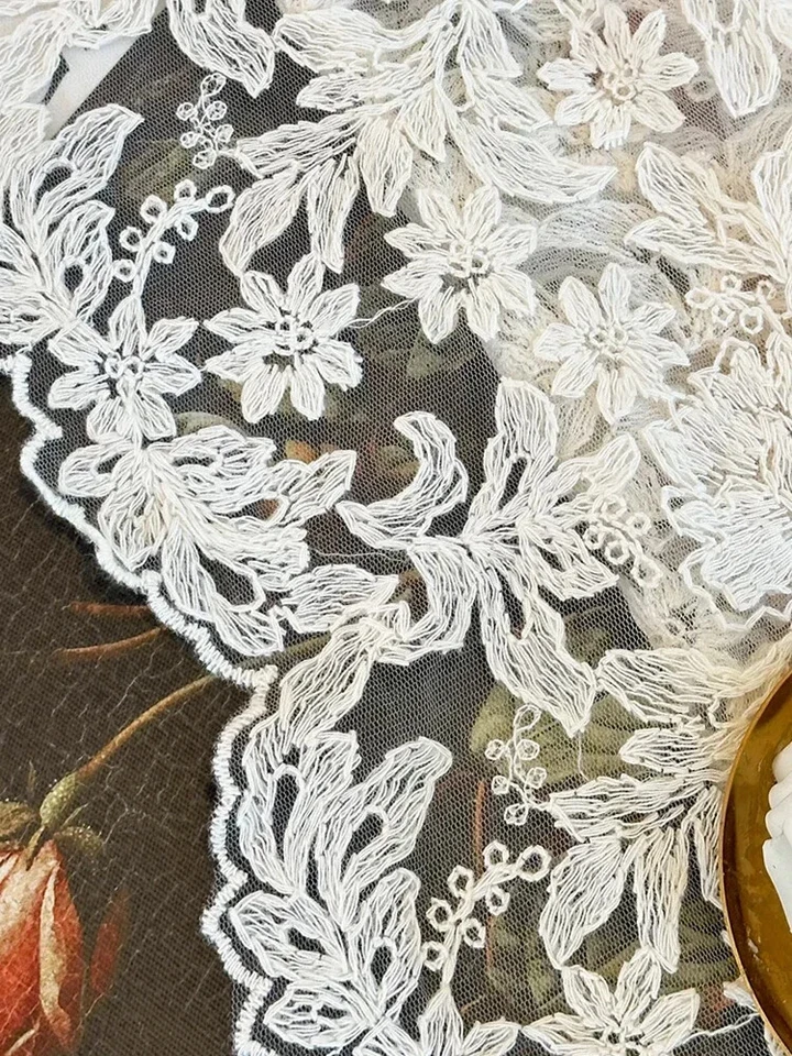 Cortinas de gasa bordadas vintage cortina de encaje para cortinas de dormitorio sala de estar Foto 4 de 4