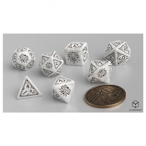 Le Witcher Dice (Dés ) Set - Geralt - Le Blanc Loup (7)