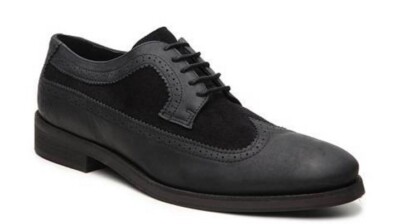 NEW Mens  Brusque Wingtip Oxford Black with Suede Many Sizes