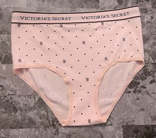 NWT VICTORIA'S SECRET PINK POLKA DOT THICK LOGO BAND HIGH WAIST BRIEF PANTIES