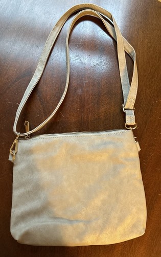 Rampage Women's Faux Leather Multi Pocket Crossbody Bag Beige - Picture 8 of 10