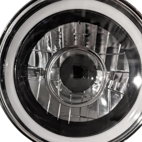 Faros LED blancos halo redondos de 7 pulgadas con carcasa negra para Chevy C10 C20 - Imagen 9 de 10