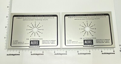 Altec Lansing N-1500A L-Pad Plate Label Badge Custom Made Aluminum Pair