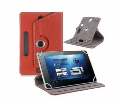 Custodia Folio Universale Per Tablet 7-10.1 Pollici Con Rotazione 360&deg; E Cinturino - Rosso